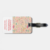 Helles Blumenmuster des kundenspezifischen Fotos Gepäckanhänger (Rückseite horizontal)