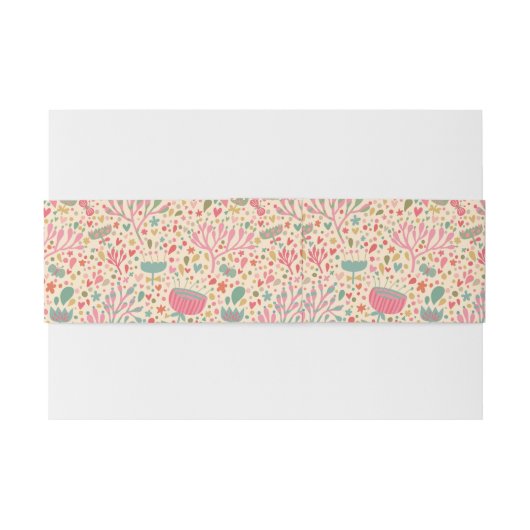 Helles Blumenmuster Einladungsbanderole (Rückseitenbeispiel)