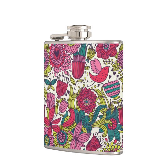 Helles Blumenmuster Flachmann (Links)