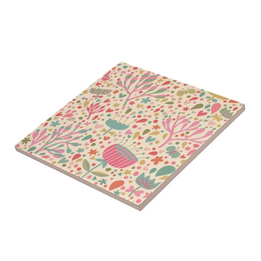 Helles Blumenmuster Fliese (Seite)