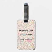 Helles Blumenmuster Gepäckanhänger (Rückseite vertikal)