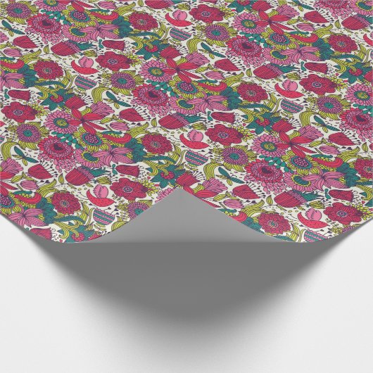 Helles Blumenmuster Geschenkpapier (Ecke)