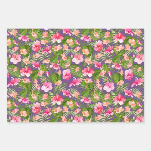 Helles Blumenmuster Geschenkpapier Set (Vorderseite)