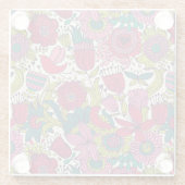 Helles Blumenmuster Glasuntersetzer (Rückseite)