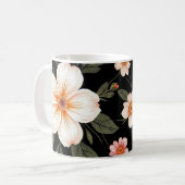 Helles Blumenmuster in schwarz Kaffeetasse (Vorderseite Links)