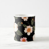 Helles Blumenmuster in schwarz Kaffeetasse (Mittel)