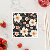 Helles Blumenmuster in schwarz Serviette (Beispiel)