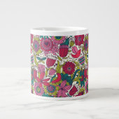 Helles Blumenmuster Jumbo-Tasse (Vorderseite)