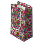 Helles Blumenmuster Kleine Geschenktüte (Vorderseite Schrägansicht)
