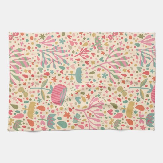 Helles Blumenmuster Küchentuch (Horizontal)