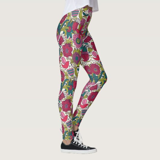 Helles Blumenmuster Leggings (Rechts)