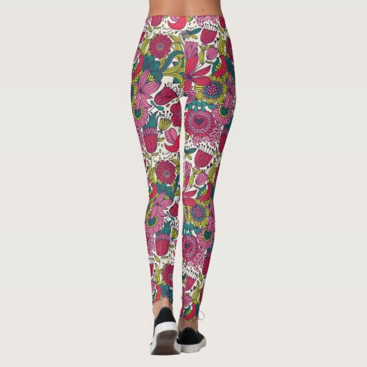 Helles Blumenmuster Leggings (Rückseite)