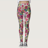 Helles Blumenmuster Leggings (Vorderseite)