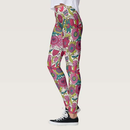Helles Blumenmuster Leggings (Links)