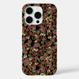 Helles Blumenmuster mit grünem Blattwerk iPhone 16 Pro Hülle