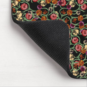 Helles Blumenmuster mit grünem Blattwerk Mousepad