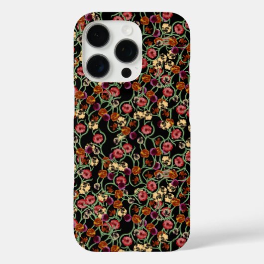 Helles Blumenmuster mit grünen Folien Case-Mate iPhone Hülle (Rückseite)
