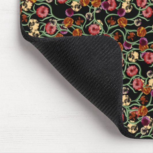 Helles Blumenmuster mit grünen Folien Mousepad (Ecke)