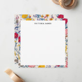 Helles Blumenmuster Mitteilungskarte (Vorderseite/Rückseite Beispiel)