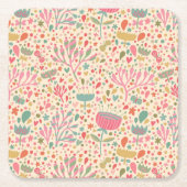 Helles Blumenmuster Rechteckiger Pappuntersetzer (Vorderseite)
