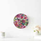 Helles Blumenmuster Runde Wanduhr (Zuhause)