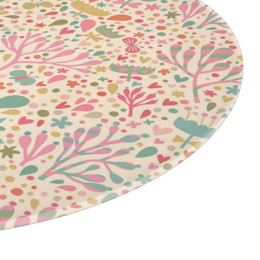 Helles Blumenmuster Schneidebrett (Ecke)