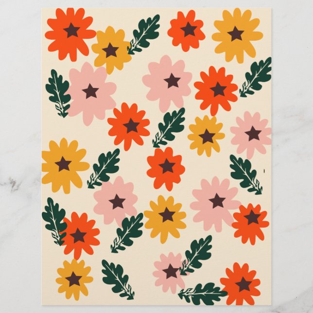 Helles Blumenmuster-Schreibpapier (Vorderseite)
