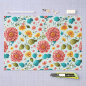 Helles Blumenmuster Seidenpapier (Handwerk)