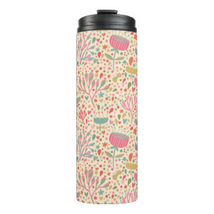 Helles Blumenmuster Thermosbecher