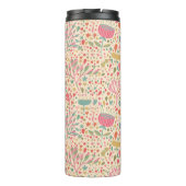 Helles Blumenmuster Thermosbecher (Rückseite)