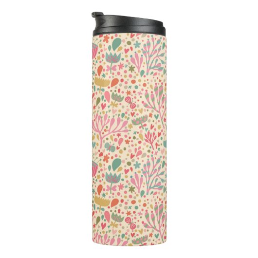 Helles Blumenmuster Thermosbecher (Nach rechts gedreht)