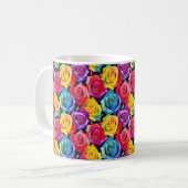 Helles Blumenmuster, Wasserfarben-Rosen Kaffeetasse (Vorderseite Links)
