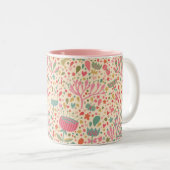 Helles Blumenmuster Zweifarbige Tasse (VorderseiteRechts)