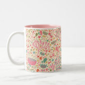 Helles Blumenmuster Zweifarbige Tasse (Links)