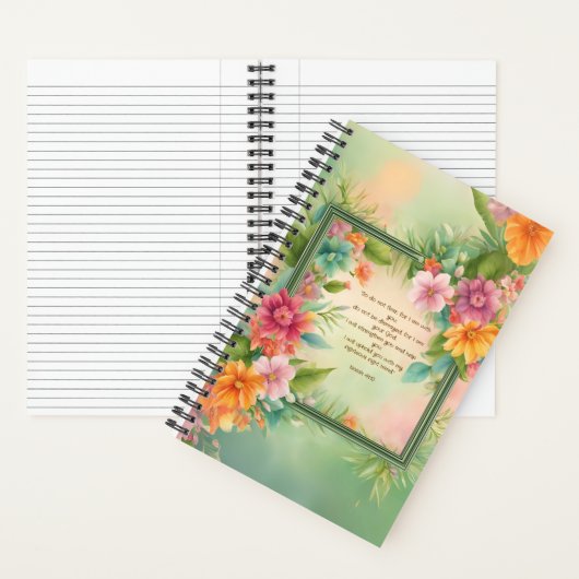 Helles Blumenraster-Journal mit Jesus Notizblock (Innen)