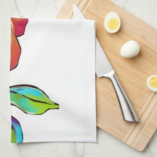 Helles Blumentuch Geschirrtuch (Viertel Falte)