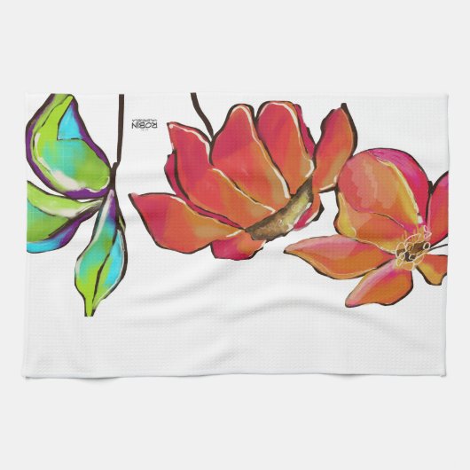 Helles Blumentuch Geschirrtuch (Horizontal)