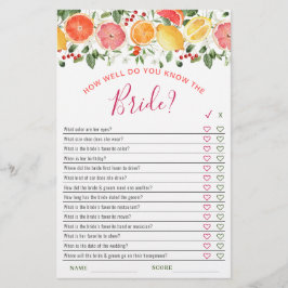 Helles Blumenzitrus Slice Brautparty Game