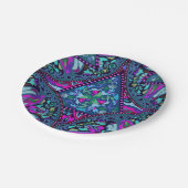 Helles Bohemisches Boho Hippy-Chic-Muster Pappteller (Schrägansicht)