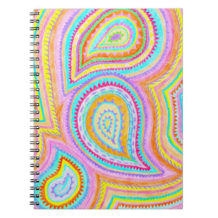 Helles Bohemisches Retro Muster Paisleys Notizblock