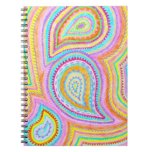 Helles Bohemisches Retro Muster Paisleys Notizblock (Vorderseite)