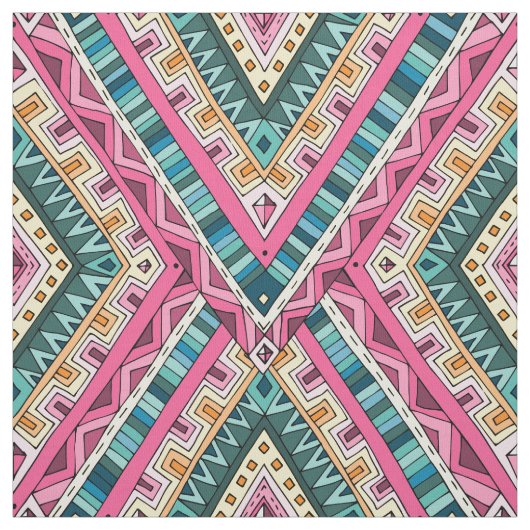 Helles Boho buntes abstraktes Stammes- Muster Stoff (Muster)
