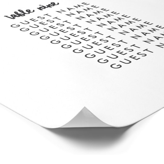 Helles botanisches Hochzeitstisch-Sitzplakat Poster (Ecke)