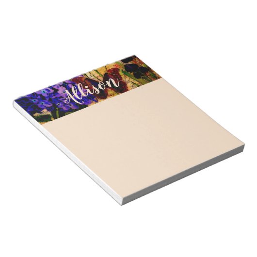 Helles botanisches personalisiertes Notizblock (angewinkelt)