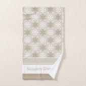 Helles braunes Tan Winterweißes Schneeflockenmuste Badhandtuch Set (Handtuch)