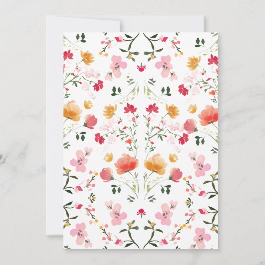 Helles Brautparty | Gartenstil Einladung (Rückseite)