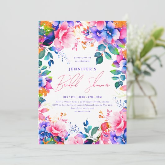 Helles Brautparty in der Gartenanlage Einladung (Stehend Vorderseite)