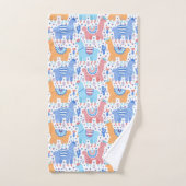 Helles buntes Alpaka-Muster Badhandtuch Set (Handtuch)
