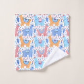 Helles buntes Alpaka-Muster Badhandtuch Set (Waschlappen)