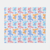 Helles buntes Alpaka-Muster Fleecedecke (Vorderseite (Horizontal))